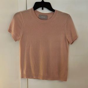 Everlane s cashmere tee sweater shirt sleeve blush pink classic